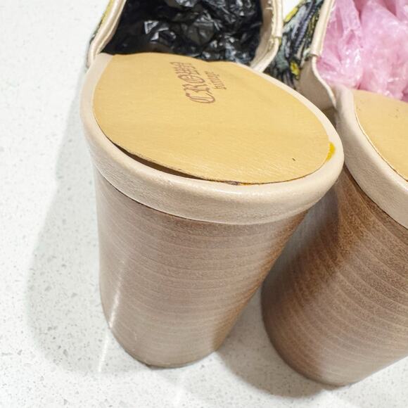 Crown Vintage Clara Floral Lace Peep-Toe Block Heel Mules Sandals Sz 8 - Picture 8 of 11